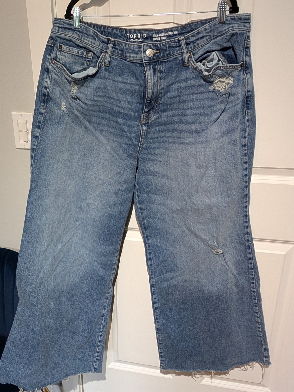 torrid high rise baggy wide leg jeans size 18r fits large